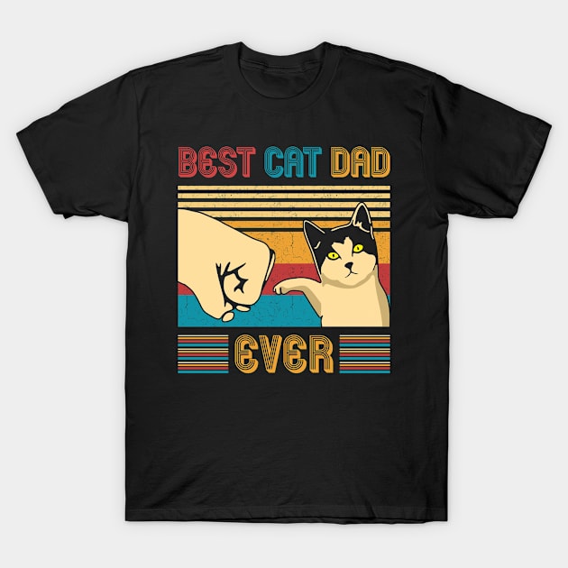 Best Cat Dad Funny Mens Fathers Day T-Shirt by TMSTORE